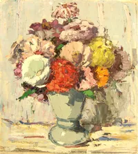 peinture : Bouquet zinnia