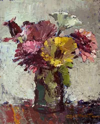 peinture : Zinnias