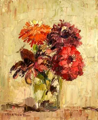 peinture : Zinnias