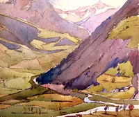 peinture : Paysage alpin