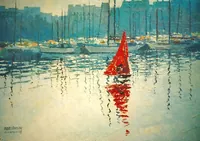 Peinture - La voile rouge