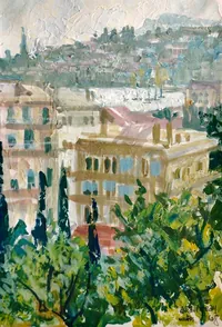Peinture - Menton, vue générale