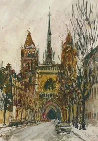 Peinture - La cathédrale St Bénigne, Dijon