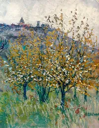 Peinture - Cerisiers en fleurs à Talant