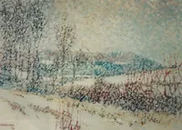 Peinture - Bourrasque de neige à Flavignerot