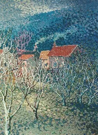 Peinture - Maisons dans les Hautes-Côtes 1