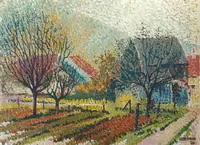 Peinture - Maisons dans les Hautes-Côtes 2
