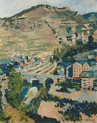 Peinture - La vallée à Ste Enimie