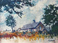 Peinture - Ferme dans le Causse
