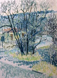 Peinture - Paysage d'hiver au bord de l'Ouche
