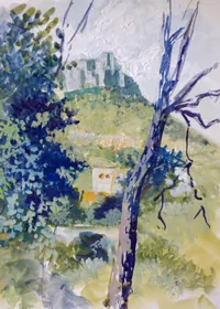 Peinture - Paysage à la falaise