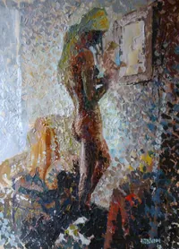 Peinture - Nu au miroir