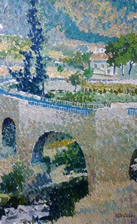 Peinture - Pont en Ardèche