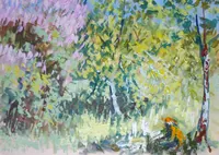 Peinture - Le verger et le peintre