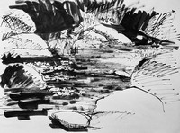 peinture : rivière