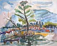 peinture : Le lac n°1