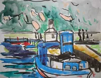 peinture : Le bateau