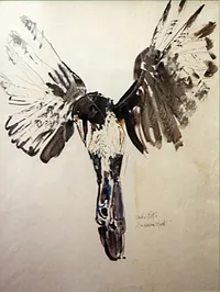 peinture : L'oiseau mort n°1