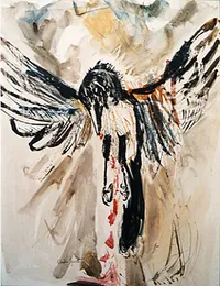 peinture : L'oiseau mort n°2