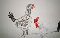 peinture : Les poules n°5