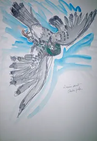 peinture : L'oiseau mort n°5