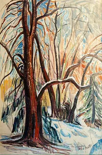peinture : Neige au Renouveau