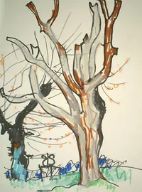 peinture : Les tilleuls n°2