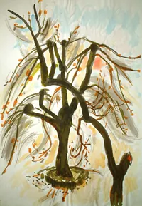 peinture : Les arbres du jardin n°6