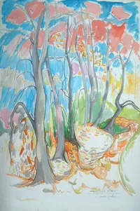 peinture : Les arbres le matin