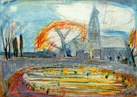peinture : Vignes à Fixey n°1