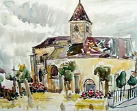 peinture : Eglise de Mirebeau