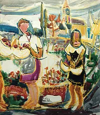 peinture : Vendanges à Fixey