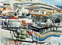 peinture : Village bourguignon n°3