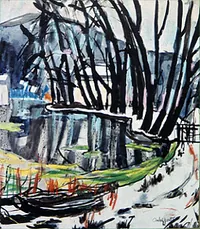 peinture : Velars, l'hiver.