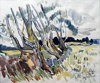 peinture : Les saules Vallée Vingeanne
