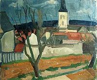 peinture : Village bourguignon n°6