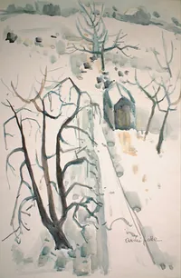 peinture : Dijon. Les carrières Bacquin sous la neige