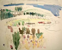 peinture : Paysage à Velars n°4