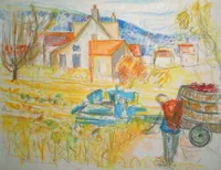 peinture : Dans les vignes n°1