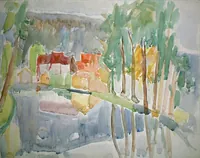 peinture : Au bord du canal