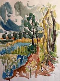 peinture : Lac de Panthier n°7