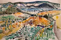 peinture : Lac de Panthier depuis Rte de C