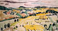 peinture : Moissons à Chateauneuf