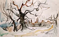 peinture : Les arbres de Chateauneuf
