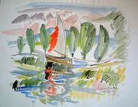 peinture : Voiles sur Panthier n°8