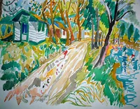 peinture : Les cabanons à Panthier