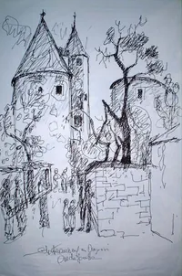 peinture : Le château de Chateauneuf n°6