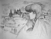 peinture : Catherine à Chateauneuf