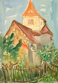 peinture : L'église de Cheuge n°6