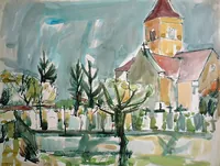 peinture : L'église de Cheuge n°7